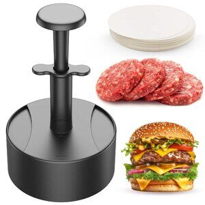 Modern Stainless Steel Burger Press Tool 100 PCS Wax Disc Papers 10.3 CM 1 Pack